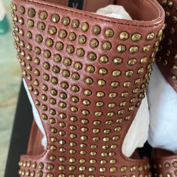 Steven by Steve Madden Carsenn Cognac Studded Leather Heels - Picture 9 of 15